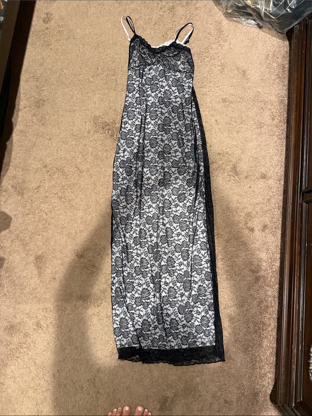 Black Lace Slip dress- Women